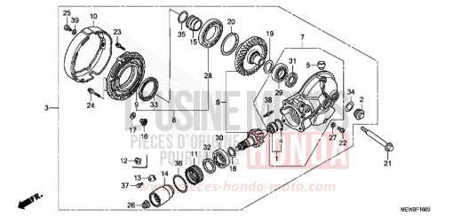 ENGRENAGE MENE DE SORTIE NT700VAB de 2011